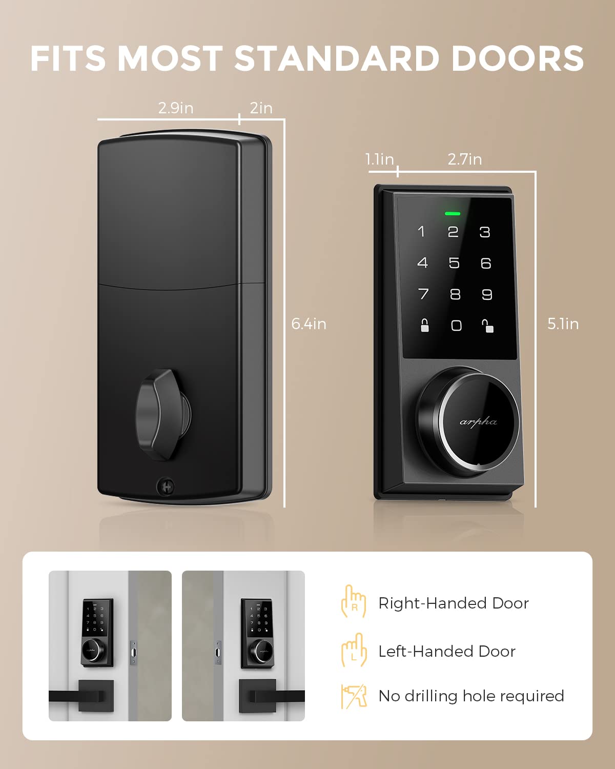 Mua ARPHA Electronic Keypad Deadbolt, Keyless Entry Door Lock, Smart