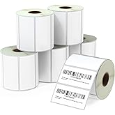 BETCKEY - 3" x 1.5" (76 mm x 38 mm) Barcode Shipping & Address Labels Compatible with Zebra & Rollo Label Printer,Premium Adhesive & Perforated [6 Rolls, 5700 Labels]