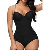 WDIRARA Women's Tummy Control Cami Bodysuit Floral Mesh Sheer Sleeveless Open Back Shapewear