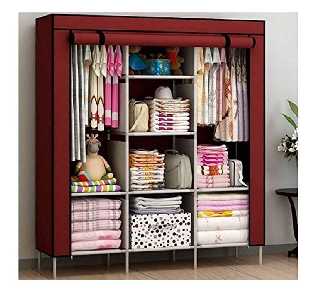 BDMP 3 Door Foldable Collapsible Wardrobe for Clothes Almira, 8
