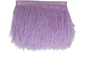 KOLIGHT Pack of 2 Yards Natural Dyed Ostrich Feathers Trim Fringe 4~5inch for DIY Dress Sewing Crafts Costumes Decoration (Lavender)