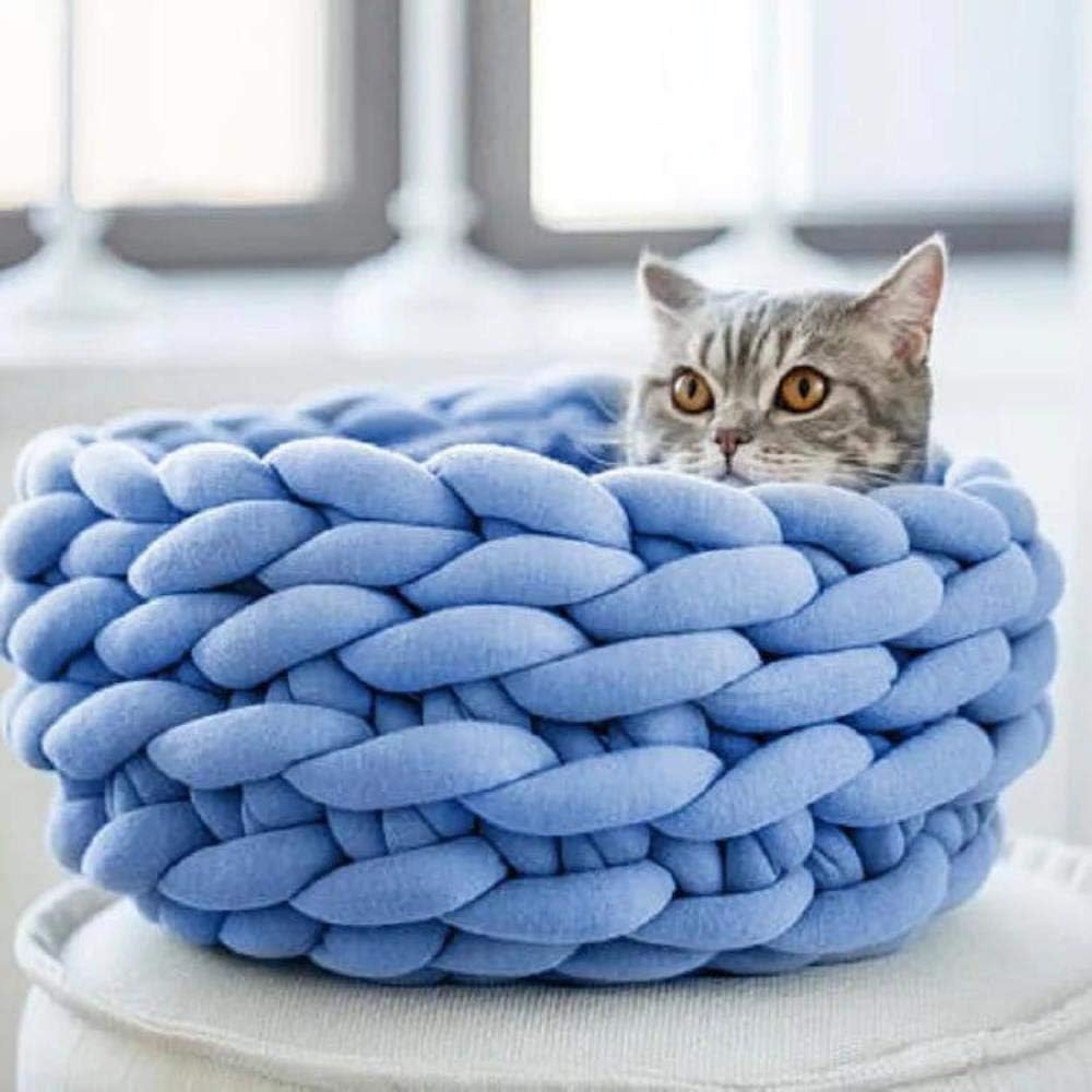 Rough Hand woven Cat Wool Blanket Washable Dog Pet Nest Blanket Cat