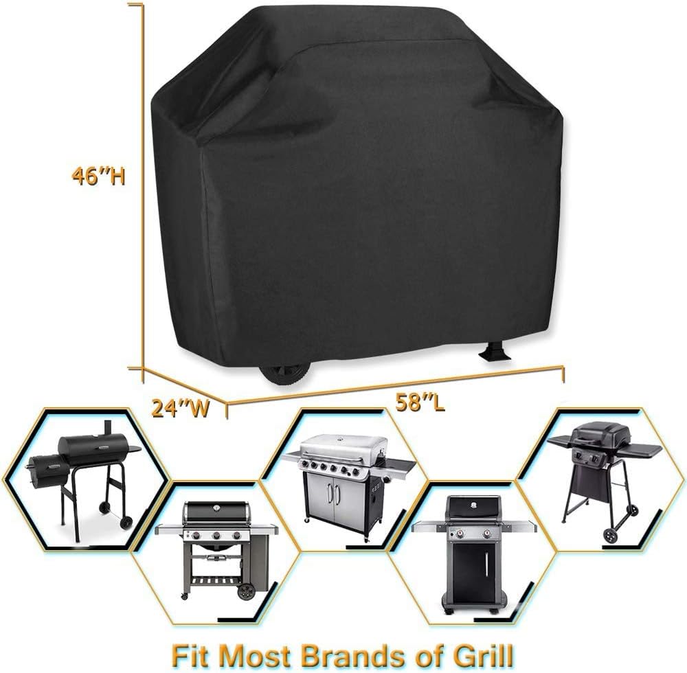 Grill Cover, 58 inch BBQ Gas Grill Cover Waterproof Weather Resistant, UV and Fade Resistant, UV Resistant Materia for Weber Char-Broil Nexgrill Grills and More, VIBOOS : Garden & Outdoor