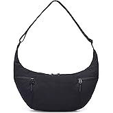 VONAL Nylon Crescent Crossbody Bag, Sloughy Shoulder Hobo Bag for Women, Lightweight Moon Bag Dumpling Sling Bag Purse