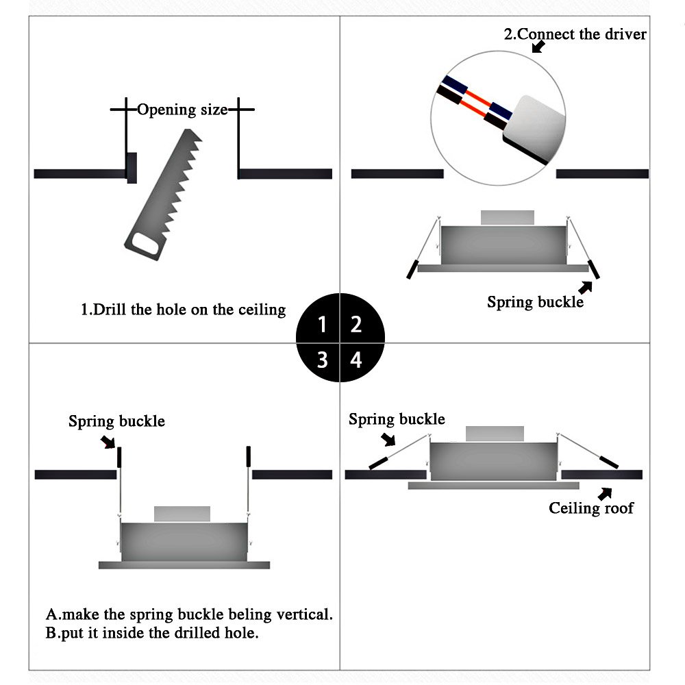 Betorcy 3 Colors Changing LED Downlight, White / Neutral / Warm , 3 Inch Ceiling Light, CRI80+, 4W ( 30W Equivalent ), Retrofit Recessed Panel Trim Fixture, Pack of 4