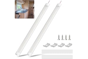 Lustaled 12V Interior LED Light Bar 16W 168 LEDs Universal DC 12V RV LED Light Strip with ON/Off Switch Ultra-Thin Super Bright 6000K RV Lights for Van Camper Motorhome Boat Cabinet- 2Pack