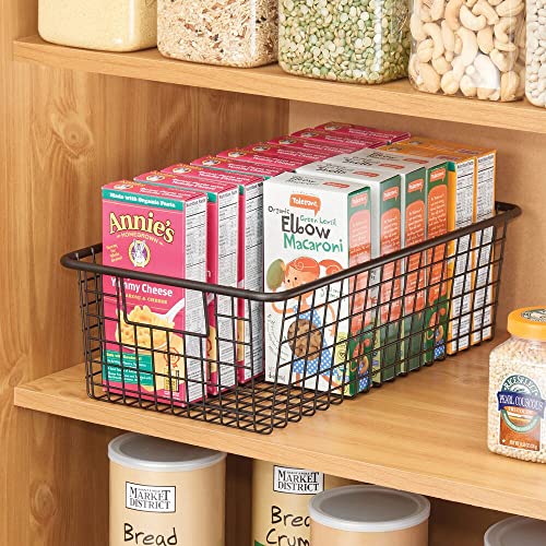 mDesign Modern Farmhouse Metal Wire Storage Organizer Bin Basket with