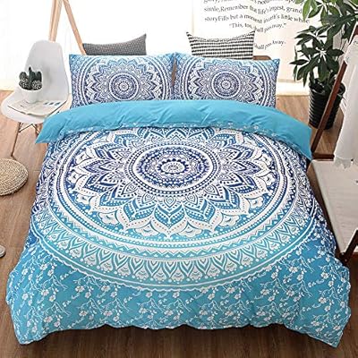 Lixada Bedding Set Ethnic Style Pillowcase Bed Sheet Bed Cover Soft And Comfortable 2 3 Pieces Blue Black Buy Online At Best Price In Ksa Souq Is Now Amazon Sa