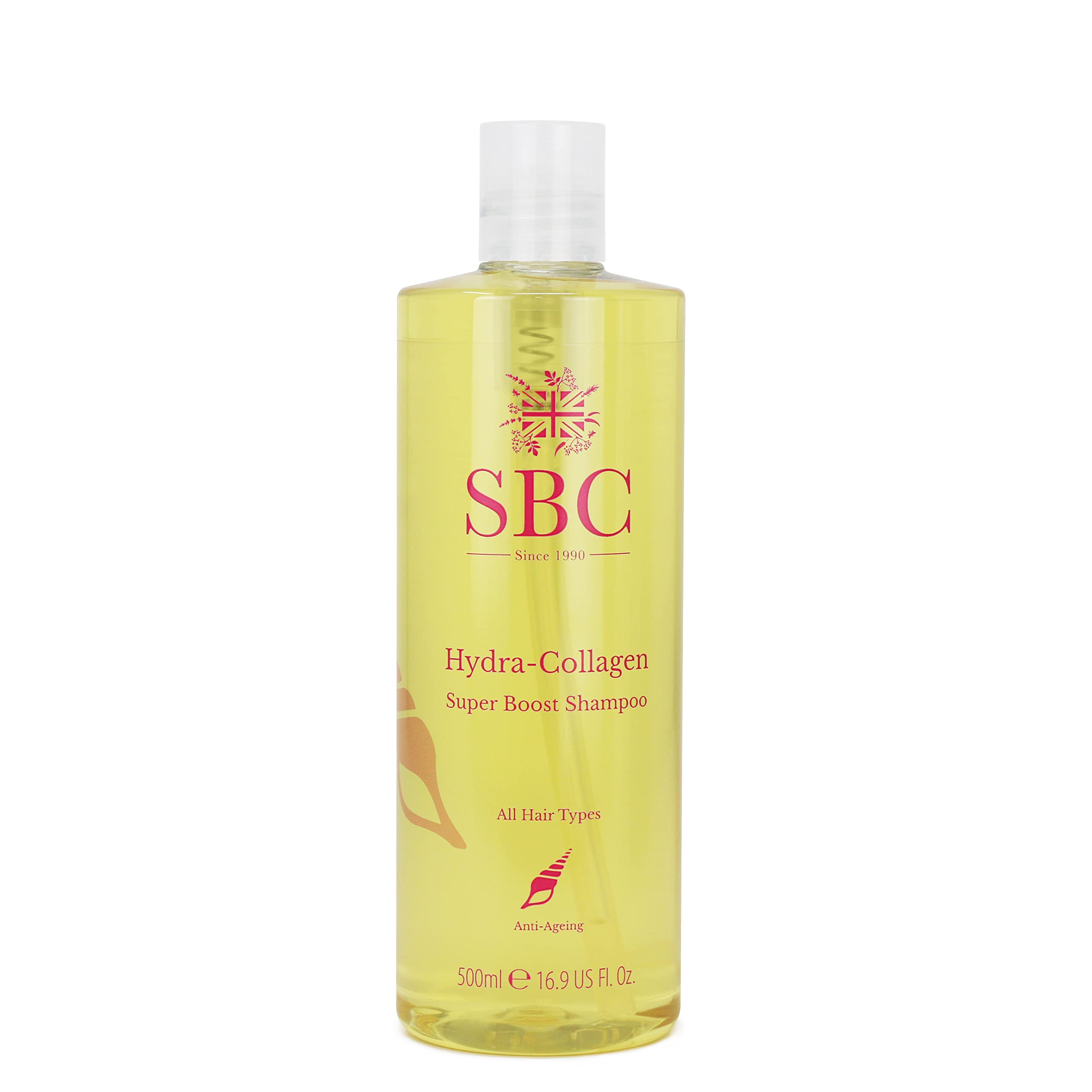 SBC Skincare Hydra-Collagen Super Boost Shampoo 500ml - Volumizing, Anti-Ageing Shampoo for Mature or Damaged Hair
