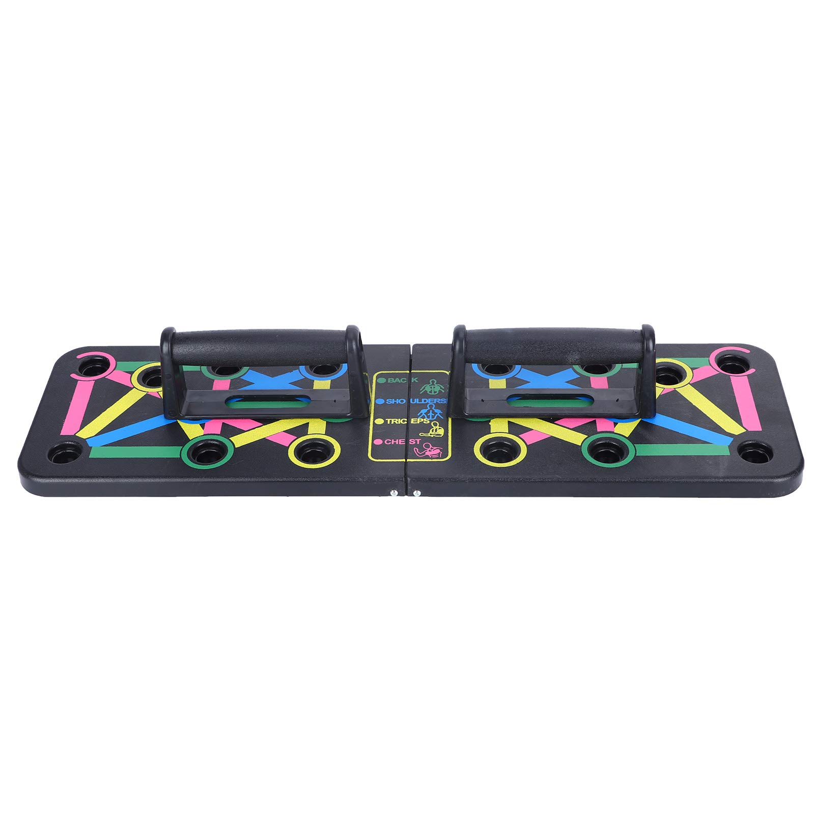 Push Up Board, Foldable with Non-Slip Handle, Color-Coded Muscle Groups for Full Body Strength and Conditioning Exercises, Suitable for Fitness Beginners or Professional Athletes