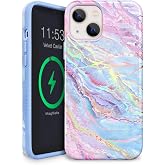 VELVET CAVIAR for iPhone 13 Mini Case for Women - Compatible with MagSafe [10ft Drop Tested] - Cute Protective Phone Cover (Holographic Blue Marble)