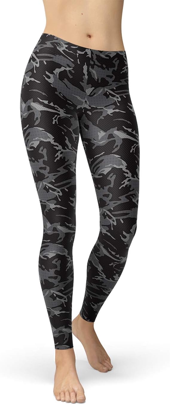 Black Camo Leggings For Women Black 