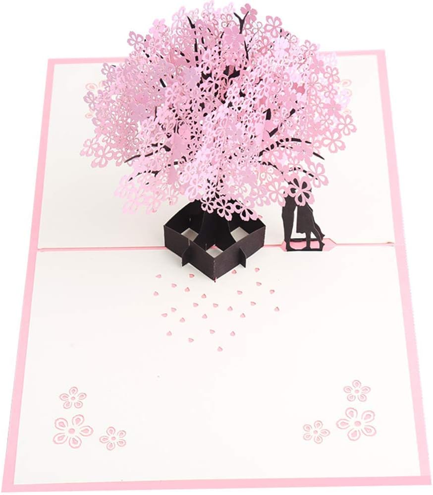 3D Christmas Cards Pop Up Greeting Holiday Cards Gifts for Xmas/New Year/Birthday Card, Tree Card, Nature Card (Couple tree) - Image 3