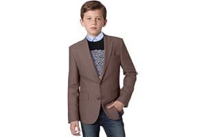 YAVAKOOR Tweed Herringbone Boys Blazer Classic Jacket for Boy Casual Jacket Formal Tweed Patterned Sport Coat