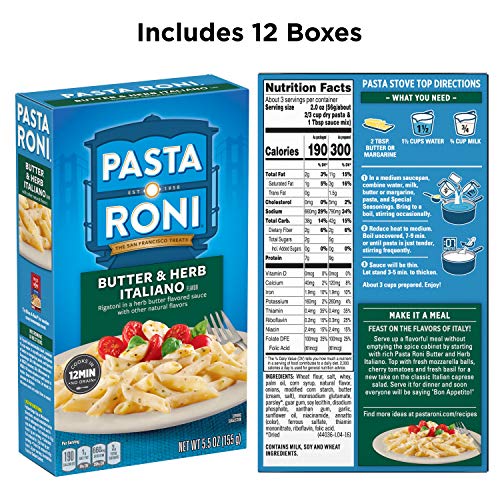 Pasta Roni Butter & Herb Italiano Rigatoni Mix, 5.5 oz, (Pack of 12