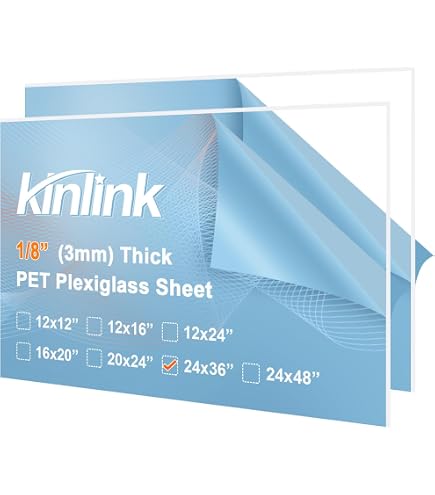 Custom Cut Clear Plexiglass Sheets – Cast Acrylic, 1/8", 1/4", Or 1/2" Thick, Shatterproof, UV-Resistant, Made In USA 3 thumbnail image