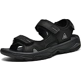 Men's Leather Sandals With Arch support Rugged Durabrasion Rubber Outsole | Non-slip Outsole，Genuine Leather, EVA Cushion Foam, Robust &amp; Multifunction