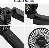 EasyAcc Handheld Fan Portable USB 4 Speeds 17H Battery Foldable Personal view 5