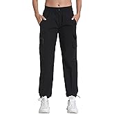 Yoglegins Women's Lightweight Hiking Joggers with Pockets - Water Resistant Cargo Pants for Outdoor Workouts Camping