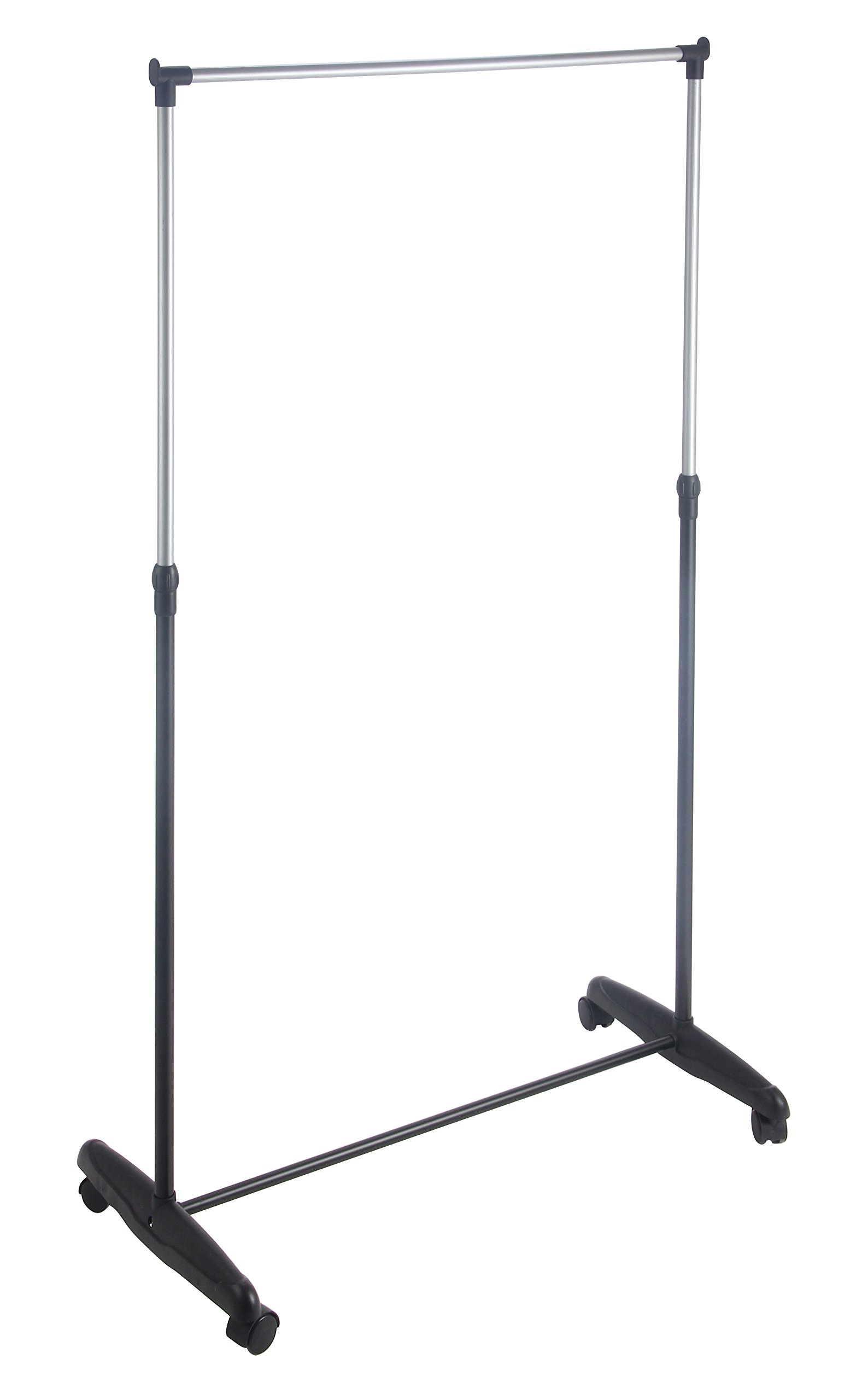 King Home S1407130 Single Stender With Wheels, ‎Black, 81 X 40 X 90/160 Cm