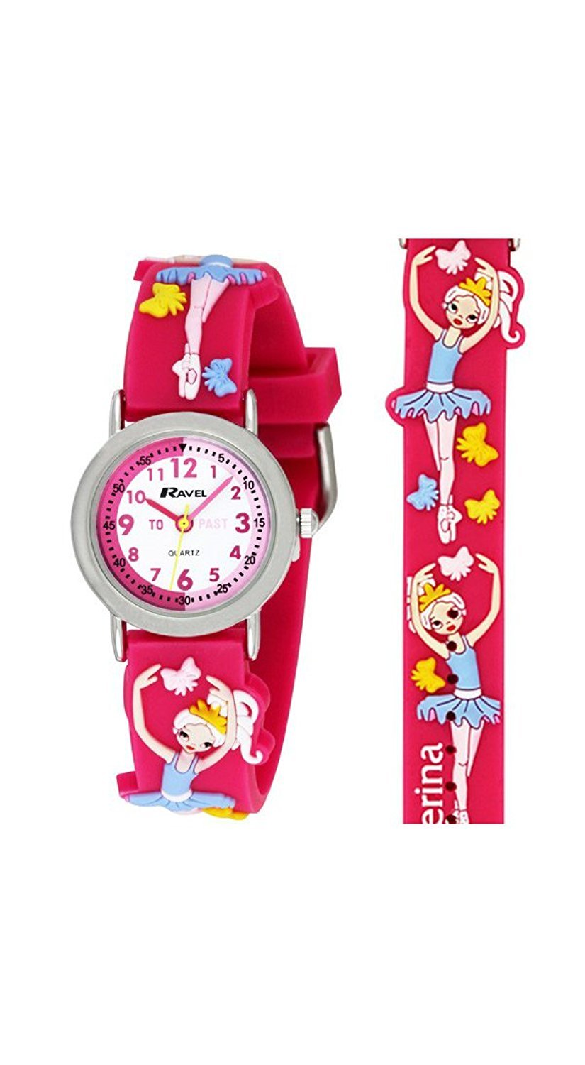 Ravel Children's 3D Pink Ballerina Time Teacher Watch
