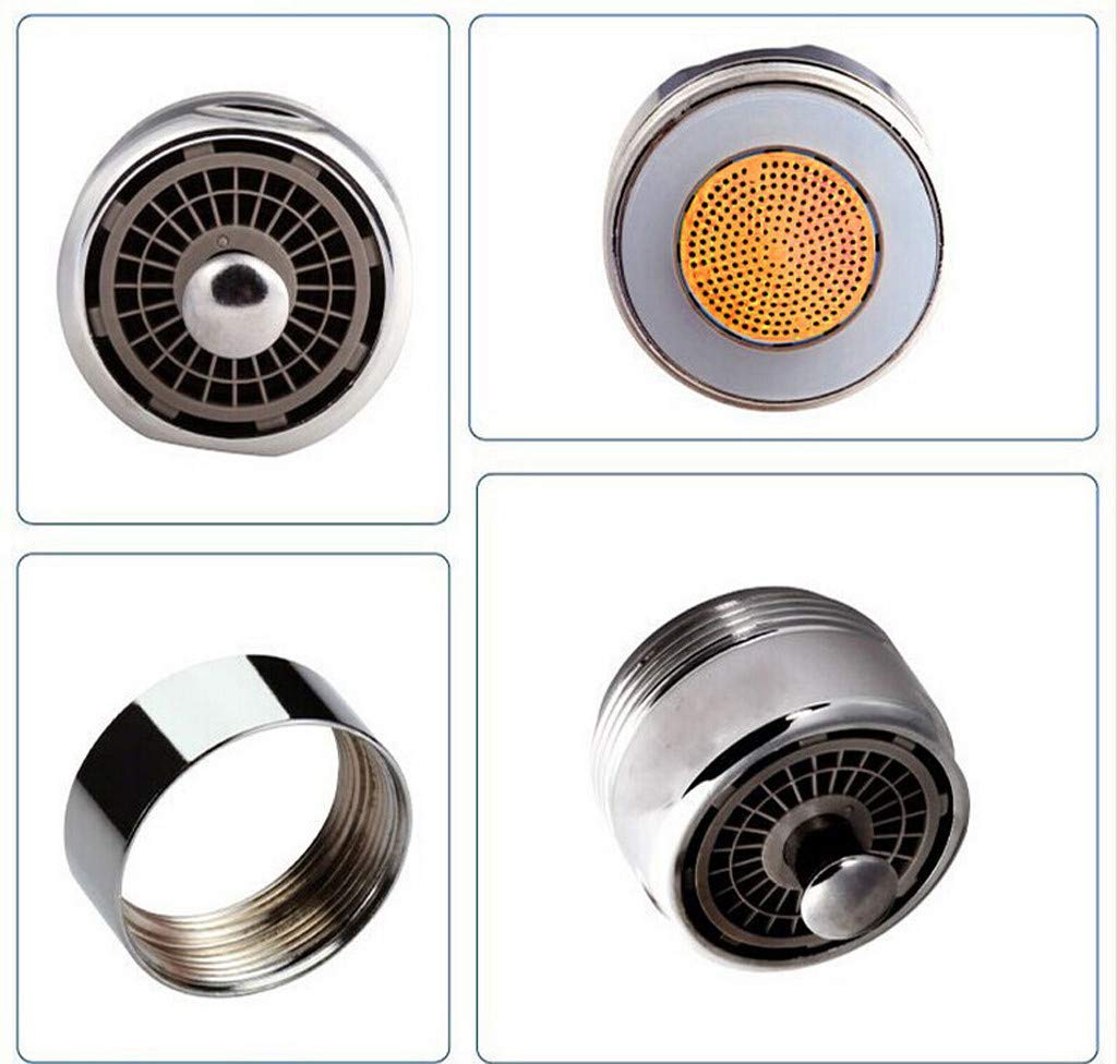 Ahagogo One-Touch Control Faucet Aerator Faucet Aerators Thread Bubbler Kitchen Water-Saving Device foaming Nozzle Faucet (Silver, 23.6 x 15.5 mm)