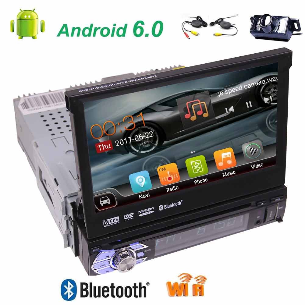 日本正規品 Gps車のdvdプレーヤー 最新のandroid Tftディスプレイ取り外し可能なパネル 6 0カーステレオのサポートの Bluetooth 無線lan 3g 4gやミラーリンクで無料のワイヤレスカメラ付属 シングルdin高解像度7インチデジタルledバックライト付きlcd B075frsx36