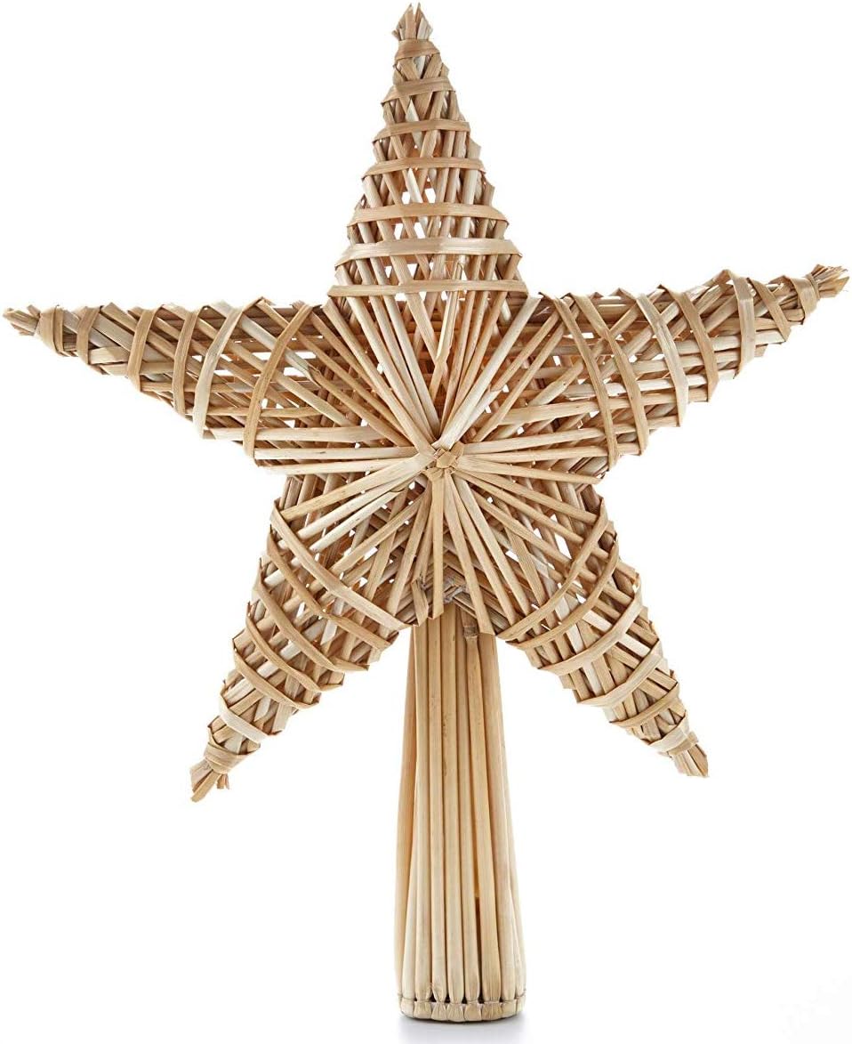 HEITMANN DECO Christmas Straw tree topper 25 cm natural Christmas