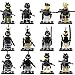 12pcs Army Minifigures SWAT Team with Military Weapons Accessories Policeman Soldier Minifigures Toys Building Blocks 100%Compatible (12)