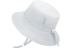 FUOITA UPF 50+ Baby Sun hat Baby Bucket hat with Strings Summer Sun Protection Infant Sun hat for Kids