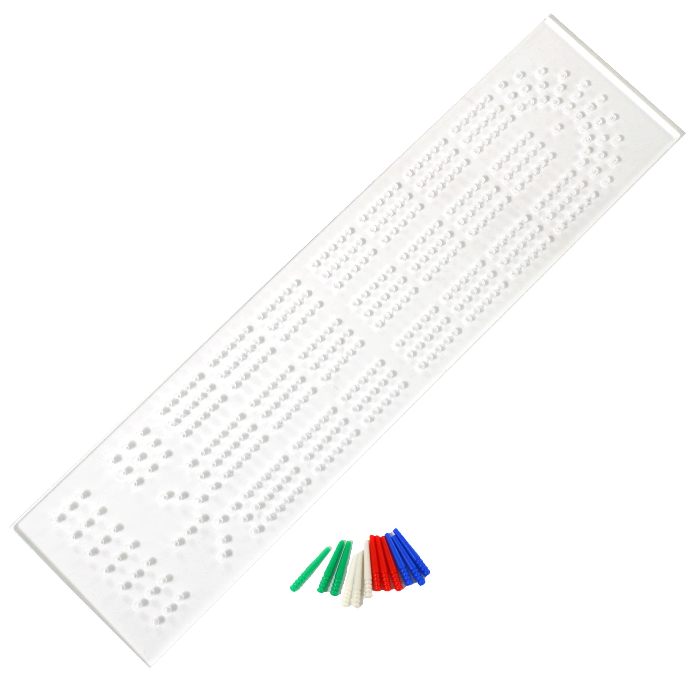 UPTTHOW Acrylic Cribbage Board Templates Kit with 12Pcs Pegs, Classic 3-Track Router Guide for Woodworking DIY Board Project Suitable for Cribbage Card Game