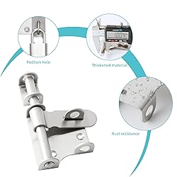 Alise 4 Inch Gate Latch Slide Bolt with Padlock