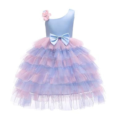 TIFIY Mädchen Spitze Bowknot Tüll Hochzeitskleid Prinzessin Kleider Cosplay Festliche Geburtstagsfeier Langes Abendkleid Carn