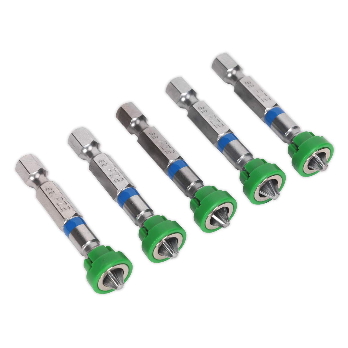 Sealey Ak210523 Power Tool Bit Pozi #2 with Magnetic Holder S2 50Mm Pack of 5