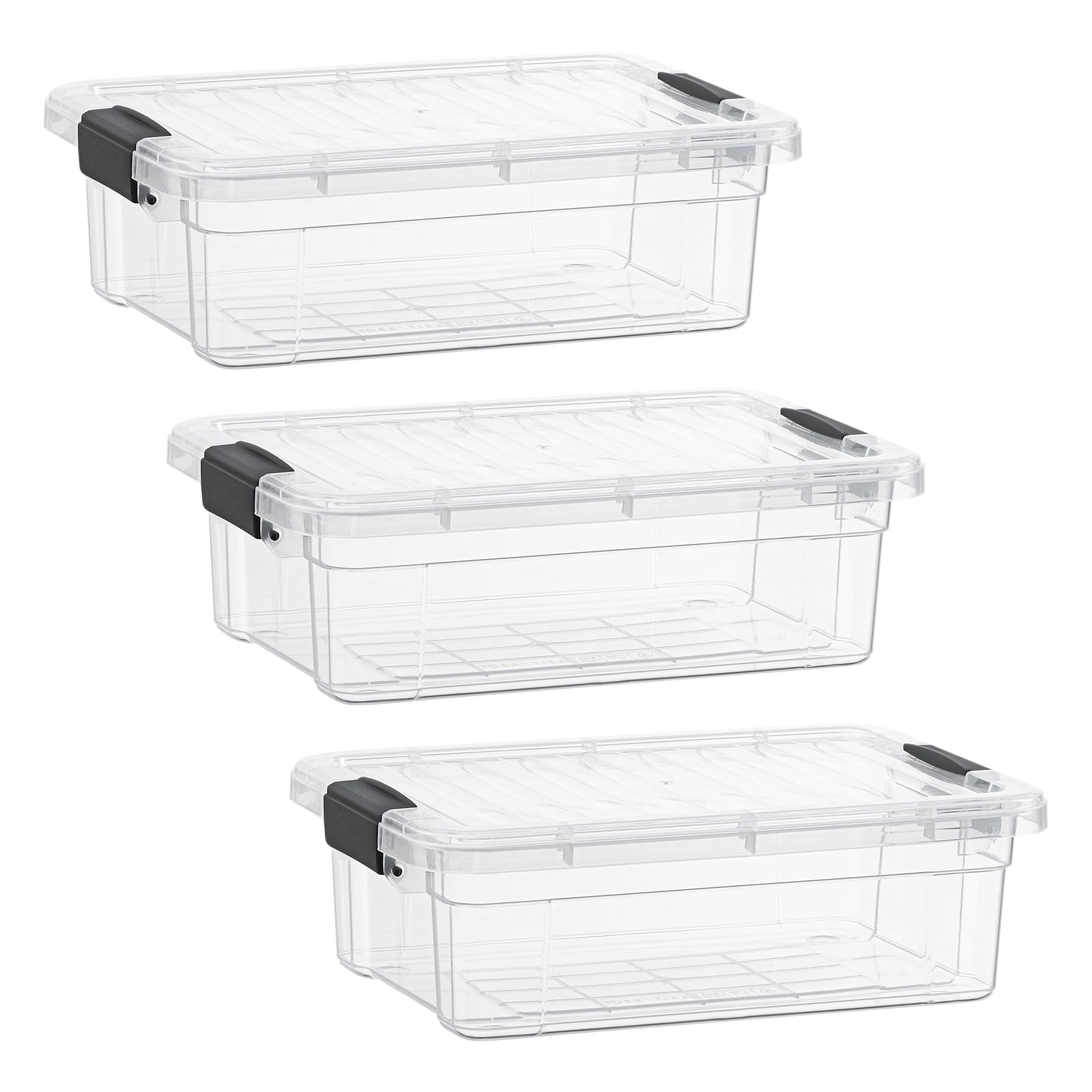 Photo 1 of Superio Storage Bins with Lids- 3 Pack, 4.5 Qt Clear Boxes for Organizing, Stackable Plastic Containers- BPA Free, Non-Toxic, Odor Free, Organizer for Home, Office, Dorm