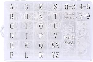 Letter Board Letters, 674 PRE-Cut Characters Letter Organizer Box (3/4 and 1 Inch) with Sorting Tray, White