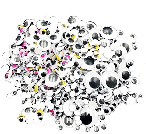Wiggle Eyes,NISHLEY Googly Eyes 1100 Pieces Self Adhesive Black Wiggle Googly Eyes with Storage Box for Creative Crafts Decorations