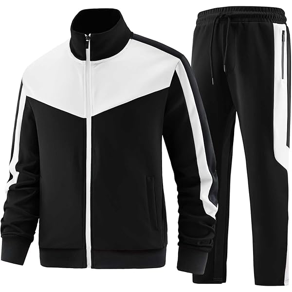 W JIANWANG Track Suits for Men Set Jogging Tracksuit Mens