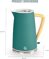 Swan Nordic Cordless Jug Kettle 1.7L 3KW Fast Boil Green SK14610GREN view 6