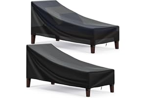 HUALEDI [2 Pack] Patio Chaise Lounge Covers Waterproof Outdoor, All Weather Pool Lounger Chair Furniture Covers, Heavy-Duty Protection for Your Valued Lounger,76''L x 30''W x 30''H,Black