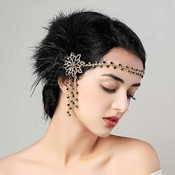 Amazon Com Asooll Art Deco 1920 S Flapper Feather Headband