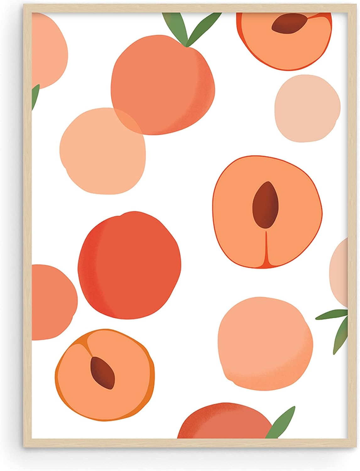Haus and Hues Fruit Art Fruit Picture Wall Art Kitchen Fruit Wall Decor Peach Art Peach Wall Decor Fruit Prints Wall Art for Kitchen Fruit Fruit Wall Art Fruit Kitchen Decor UNFRAMED - 12