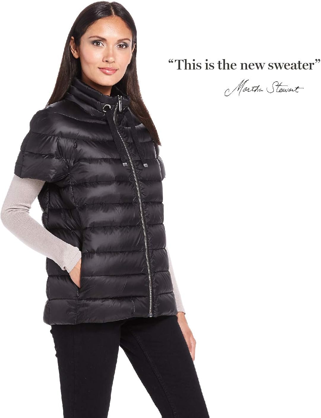 martha stewart short sleeve puffer jacket