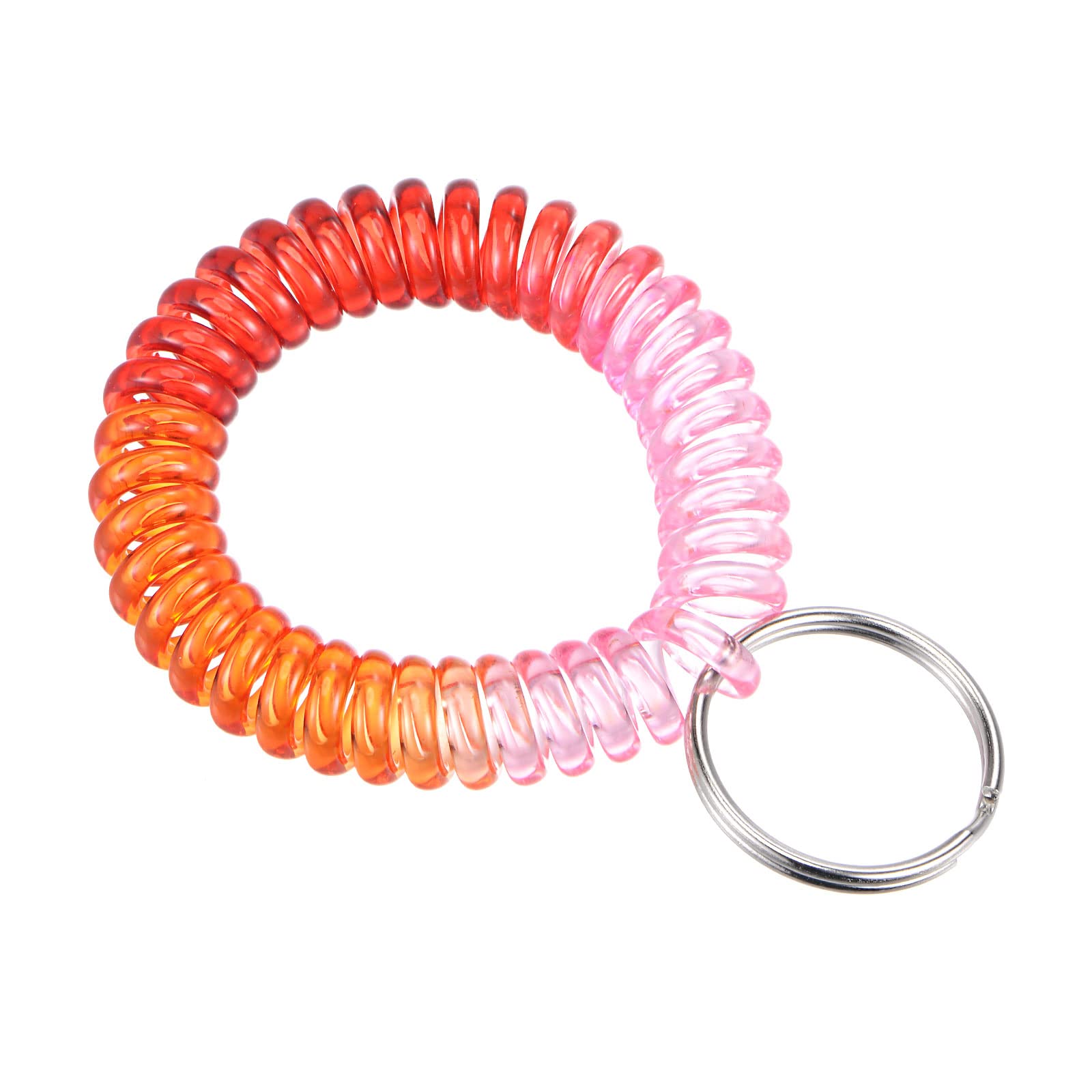 PATIKIL Spiral Keychain, 4 Pack Plastic Wrist Coil Keyring Wristband Stretchable Key Holder Lanyard for Sports Outdoor, Multicolor