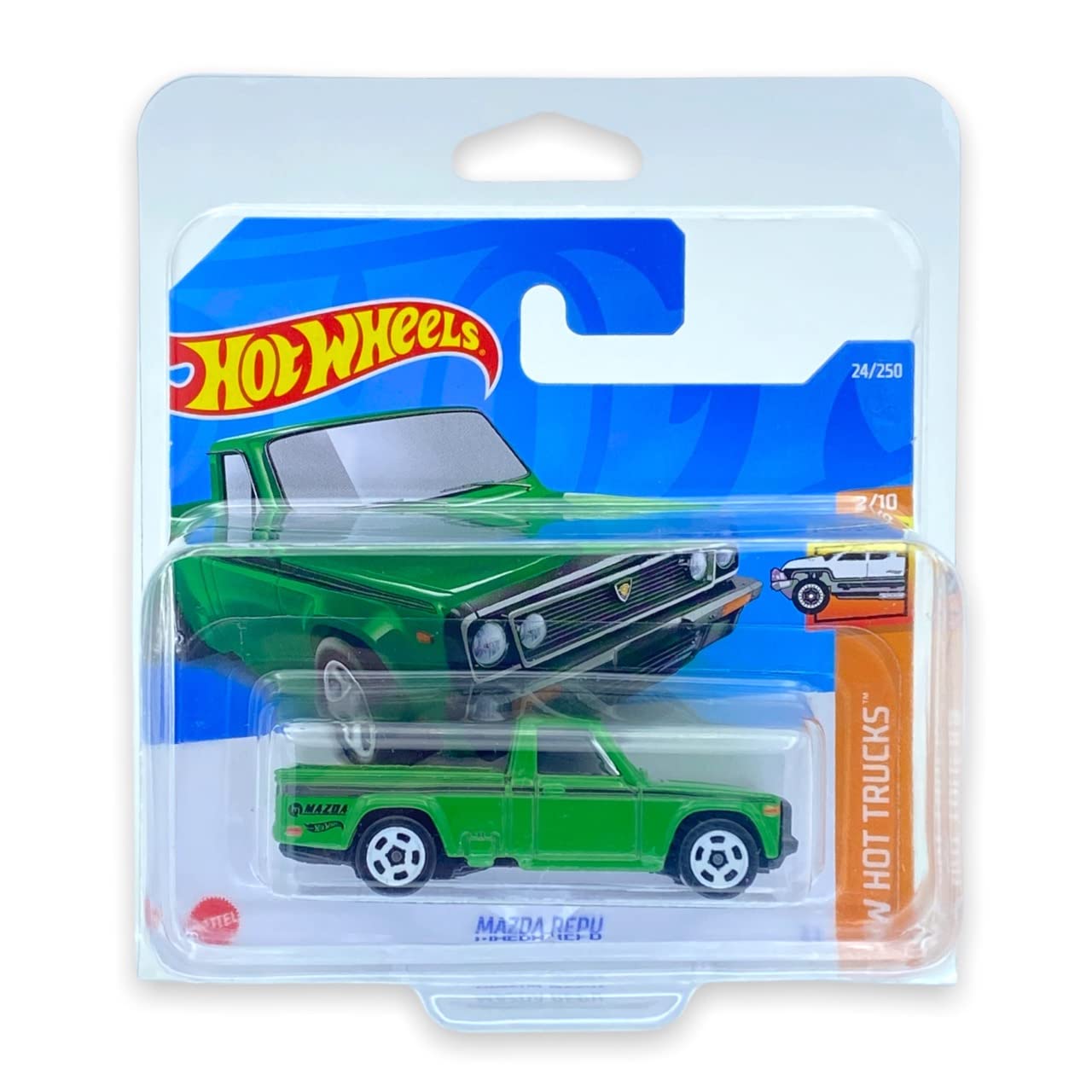 Hot Wheels Mazda Repu (Green) 2/10 HW Hot Trucks 2022 - 24/250 (Short Card) *** COMES IN A KLAS CAR KEEPER PROTECTIVE COLLECTORS CASE *** HCW82