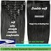 S-noilite Clip in Hair Extensions Real Human Hair Jet Black Human Hair Extensions Clip Ins 18 Inch 8pcs 140g Straight Real Hair Extensions Clip in Human Hair Double Weft #1