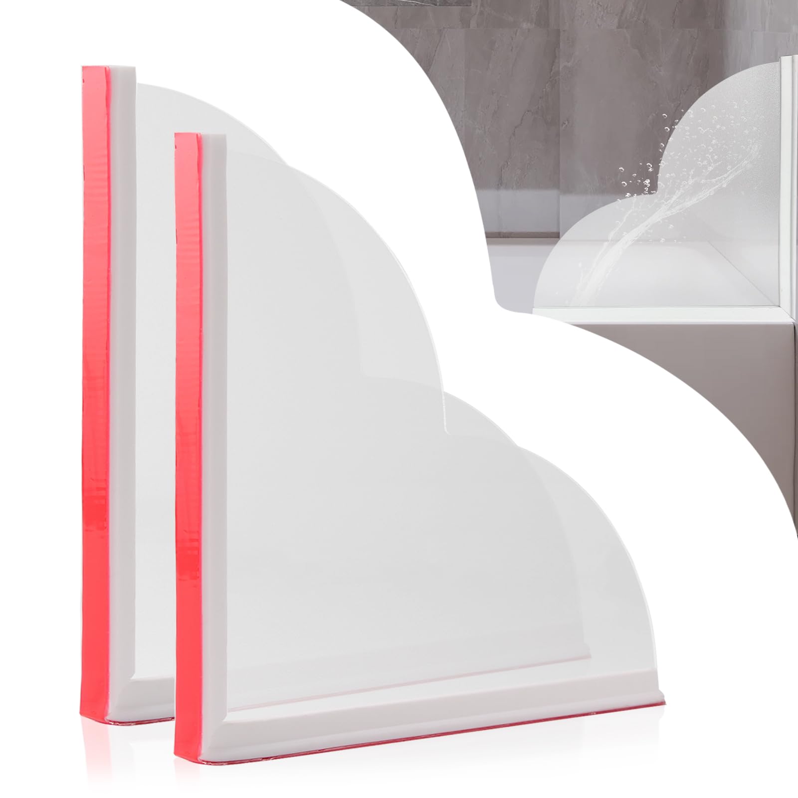 2 Pack Large Shower Splash Guard for Walk in Shower, Upgrade 9.25 x 9.25 In Bath Tub Splash Guards, Shower Corner Bathtub Water Blocker, Waterproof Shower Accessories to Keep Water in Shower