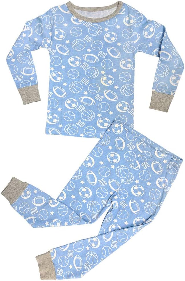 Valentine's Day Special 2 Piece Snug Fit Cotton Pajama Sets for Infants Toddlers Little Boys (Assorted Colors)
