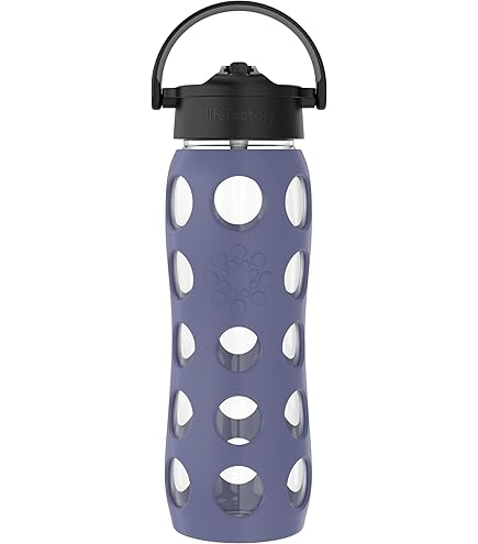 Amazon.com: Lifefactory 22-Ounce Glass Water Bottle with Pivot Straw Cap  and Protective Silicone Sleeve, Aqua Teal : Sports & Outdoors