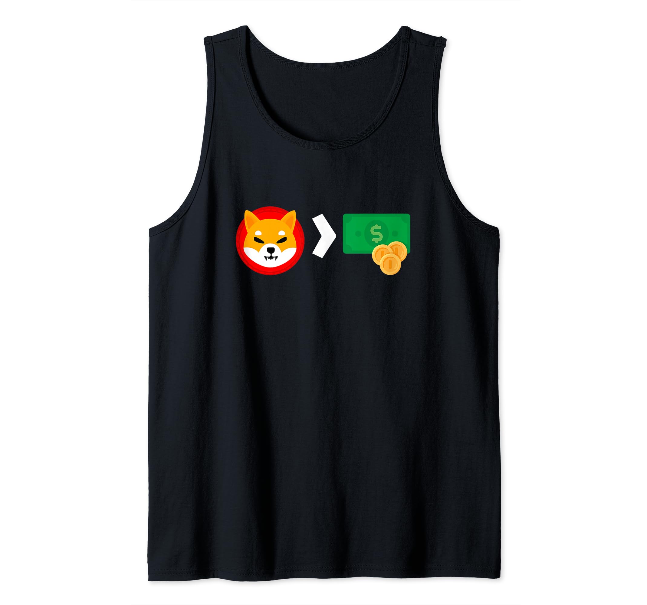 Shiba Inu Coin Vs Dollar Bill Blockchain Cryptocurrency HODL Tank Top